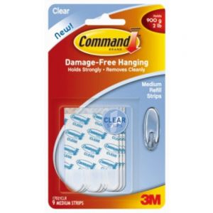 3M™ COMMAND™ 無痕™ 透明補充膠貼 中型 17021CLR