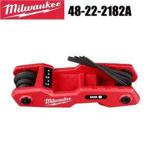 Milwaukee 美沃奇 摺疊式六角匙 (8支裝) – 公制頭 (紙盒) 48-22-2182A