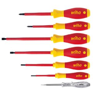 德國 WIHA SoftFinish 電工絕緣7件套裝螺絲批 (一字/十字/測電筆) 834