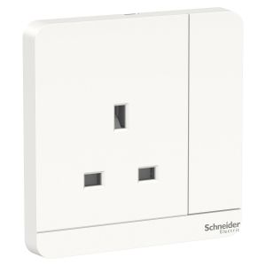 Schneider Electric - 施耐德電氣 - AvatarOn 奐尚 13A 單位連保護門有掣插座 (搪瓷白) E8315_WE_C5