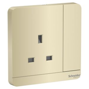 Schneider Electric - 施耐德電氣 - AvatarOn 奐尚 13A 單位連保護門有掣插座 (沉醉金) E8315_WG_C5