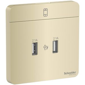 Schneider Electric - 施耐德電氣 - AvatarOn 奐尚 兩位2.1A USB充電插座 (沉醉金) E8332USB_WG_C5