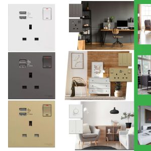 Schneider Electric - 施耐德電氣 - AvatarOn C 奐然 13A 單位連保護門有掣插座連兩位USB充電插座