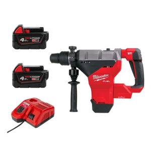 Milwaukee 美沃奇 M18 FHM-0C0-202 - M18 FUEL™ 無碳刷 8 kg SDS Max 電動鎚鑽 (4.0Ah電池 x 2 及充電器套裝)