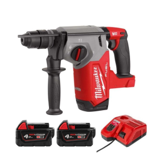Milwaukee 美沃奇 M18 FHX-0X0-202 - M18 FUEL™ 無碳刷 26mm SDS-Plus 四坑油壓鑽 (3模式) (4.0Ah電池 x 2 及充電器套裝)