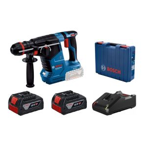 BOSCH 博世 18V 無刷免出力油壓鑽 GBH 187-LI One Chuck（專利通用頭版本） (5.0Ah雙電套裝)
