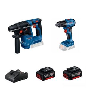 【孖裝優惠】BOSCH 博世 GBH 18V-18 油壓鑽 + GSR 185-LI 無碳刷電鑽 雙電套裝