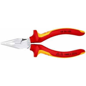 德國 KNIPEX 6" 絕緣柄尖型平咀鉗 0826145