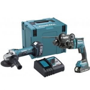 Makita 牧田 18V 充電式工具套裝 (油壓鑽+角磨機) DLX2346J