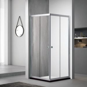 【包安裝】鋁材系列 - 方形對角開淋浴房 (光銀 / 砂銀 / 拉絲銀)