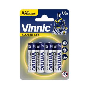 Vinnic Power 無水銀鹼性電池 (1.5V)AA (每排4粒裝)