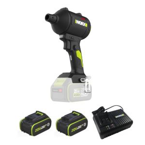【連四個槍咀+HEPA塵網】WORX 威克士 20V 無刷手提暴風槍 WU093.2 (4.0Ah電 x 2 + 6A高速充電器 套裝)