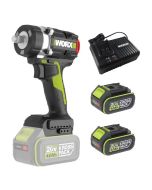 WORX 威克士 20V 700牛頓米無刷衝擊扳手 WU270.3 （5.0ah 雙電套裝）