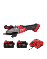 Milwaukee 美沃奇 M18 FSAGF125XB-0X0-202 - M18 FUEL™ 無碳刷 125mm 扁頭速停角磨機 (推制開關) (4.0Ah電池 x 2 及充電器套裝)