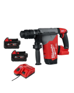 Milwaukee 美沃奇 M18 FHPX-0X0-202 - M18 FUEL™ 無碳刷 32mm SDS-Plus 四坑錘鑽 (3 模式) (4.0Ah電池 x 2 及充電器套裝)