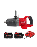 Milwaukee 美沃奇 M18 ONEFHIWF1DS-0C0-202 - M18 FUEL 無碳刷 1" D 型手柄短頭高扭力衝擊扳手 (4.0Ah電池 x 2 及充電器套裝)