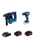 【孖裝優惠】BOSCH 博世 GBH 18V-18 油壓鑽 + GSR 185-LI 無碳刷電鑽 雙電套裝