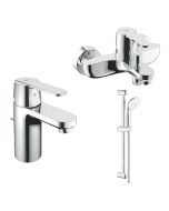 GROHE 德國高儀 GET 超值龍頭套裝1 (32883000 面盆龍頭 + 32887000 浴缸龍頭 + 27644001花灑套裝)