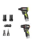 【獨家孖裝】WORX 威克 12V 2V 無刷手提暴風槍 WU094 + 迷你智能電鑽 WU135 (2.0Ah雙電套裝）