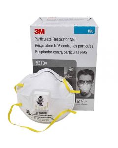 3M&trade; N95 即棄非油性粉塵口罩 (配備呼氣閥) 8210V (10隻/盒)