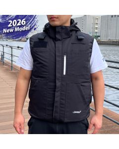 【預購優惠-2026年最新款式】DEEN 充電式35V高風量風扇工作服 (黑色/藍色背心) (預計5月底6月頭到貨) DNJAC35V18X7BK/NV