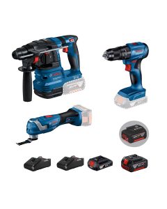 【限時185三寶套裝】BOSCH 博世 18V GBH 185-LI 油壓鑽 + GSB 185-LI 衝擊鑽+ GOP 185-LI 萬用寶套裝 （2ah,3ah及5Ah電池,雙充電器）