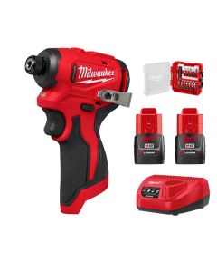 【工具祭限時套裝】【Red  Start系列】Milwaukee 美沃奇 M12 無碳刷輕巧衝擊電批 M12 BLIDRC (3.0Ah雙電套裝)
