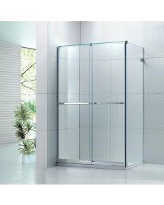 【包安裝】無框系列 - 方形雙門雙互動淋浴房 (光銀 / 砂銀 / 拉絲銀)