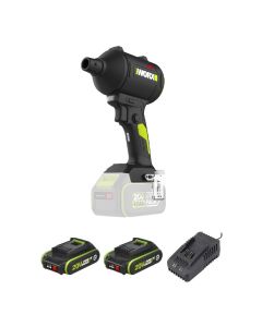 【連四個槍咀+HEPA塵網】WORX 威克士 20V 無刷手提暴風槍 WU093.1 (2.0Ah電 x 2 + 2A充電器 套裝)