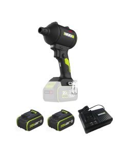 【連四個槍咀+HEPA塵網】WORX 威克士 20V 無刷手提暴風槍 WU093.2 (4.0Ah電 x 2 + 6A高速充電器 套裝)