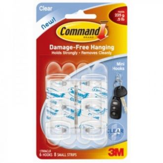 3M™ COMMAND™ 無痕™ 透明迷你掛鈎 17006CLR