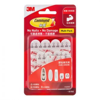 3M™ COMMAND™ 無痕™ 膠貼補充裝 混合尺寸 17200