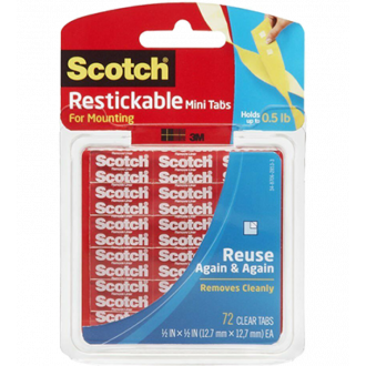 3M™ SCOTCH® 可再貼透明膠貼 1/2" x 1/2" R103