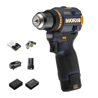 WORX 威克士 WU135R 12V 無刷夾頭電鑽 (皇家馬德里限定版) (2.0Ah電池 x 2 + 充電器)