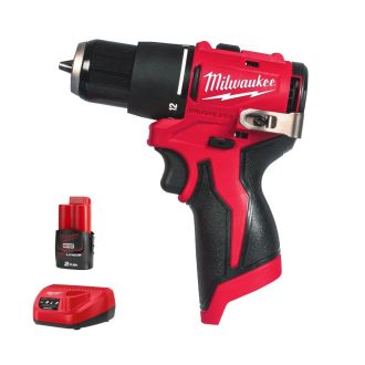【Red Start系列】Milwaukee 美沃奇 M12 BLPDRC - M12 無碳刷精巧衝擊電鑽 (2.0Ah電池 x 1 及充電器套裝)