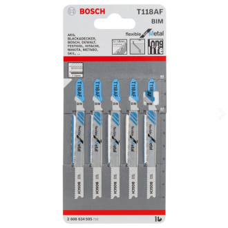 BOSCH 博世 積梳鋸片 (切割金屬用) 五片裝 FLEXIBLE FOR METAL T118AF