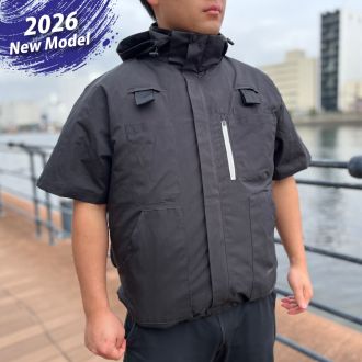 【預購優惠-2026年最新款式】DEEN 充電式35V高風量風扇工作服 (黑色短袖) (預計5月底6月頭到貨) DNJAC35V18X7SHSBK