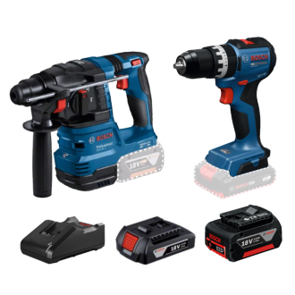 【全港獨家孖裝】BOSCH 博世 18V GBH 185-LI 油壓鑽 + GSB 18v-52 衝擊鑽雙電套裝 (2Ah及3Ah電池）