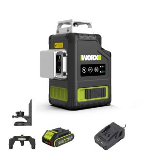 WORX 威克士 WU005 20V 12線綠光貼牆平水儀 (包含腳架與掛牆架) (2.0Ah 電池 x 1 及充電器)