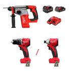【Red Start系列】Milwaukee 美沃奇 M18 輕重雙打套裝 (油壓鑽+衝擊鑽/電批) (4.0Ah電池 x 1 + 2.0Ah電池 x 1 + 充電器套裝)
