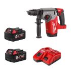 Milwaukee 美沃奇 M18 FUEL™ 無碳刷 26mm SDS-Plus 四坑錘鑽 (3 模式) (5.0雙電套裝) M18 FHX-502
