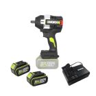 WORX 威克士 WU271.2 20V 無碳刷1000牛頓米衝擊扳手 (5.0Ah電池 x 2 + 充電器)